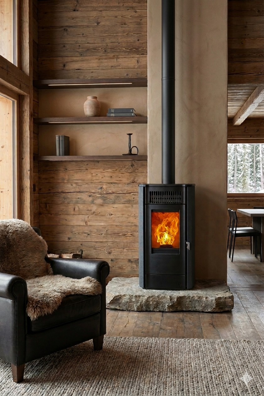 Poêle à granulés design